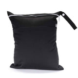 2pcs Superior Waterproof Wet Dry Bags,Reusable Two Zippered Pockets, baby cloth diaper wet bags,Travel,Beach,Pool,Daycare,Soiled Items,Yoga Gym Bag,wet bag for swimsuit Black&Grey