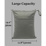 2pcs Superior Waterproof Wet Dry Bags,Reusable Two Zippered Pockets, baby cloth diaper wet bags,Travel,Beach,Pool,Daycare,Soiled Items,Yoga Gym Bag,wet bag for swimsuit Black&Grey