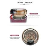 Electric Pill Crusher and Grinder - Fine Powder for Small or Large Pills, Elders or Pets. Coffee Bean Grinder. (Purple)