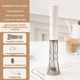Rechargeable Milk Frother Handheld - Powerful Speed Motor,  - Drink Mixer for Latte, Cappuccino, Matcha & Protein Powder