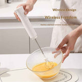 Rechargeable Milk Frother Handheld - Powerful Speed Motor,  - Drink Mixer for Latte, Cappuccino, Matcha & Protein Powder