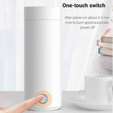 Travel Kettle - 400ML  Portable Electric Kettle for Boiling Water - Self Heating Cup/Thermos - Single Size Personal Tea Maker -Hot Water Boiler/Heater/Warmer - White