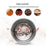 Electric Coffee Grinder and Spice Grinder with 1 Stainless Steel Blades Removable Bowls Juicer wall breaking machine（Black single cup）