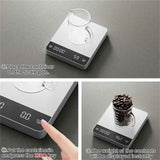 Mini Coffee Scale with Timer,Rechargeable Espresso Scale,3kg/0.1g Precision Scale for Espresso&Pour-Over Coffee,Portable Digital Kitchen Scale,White