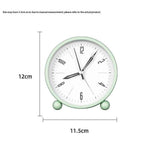 Nightlight Alarm Clock 4.5" Round Silent Alarm Clock Bedside Desk Non-Ticking Travel Clock Battery Operated Green(Battery Include)