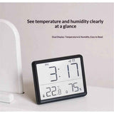 Smart Digital Alarm Clock, w/Magnetic Attraction, Indoor Temperature Humidity, HD Screen Hour Date, Battery Operated -Black