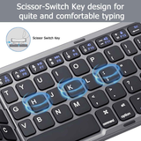 Foldable Bluetooth Keyboard with Touchpad, Wireless Portable Keyboard, Ultra Slim Rechargeable Folding Keyboard with Full-Size Keys for iOS Android Windows Laptop Tablet PC,Black