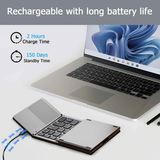 Foldable Bluetooth Keyboard with Touchpad, Wireless Portable Keyboard, Ultra Slim Rechargeable Folding Keyboard with Full-Size Keys for iOS Android Windows Laptop Tablet PC,Silver