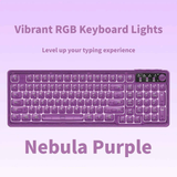 RGB Backlit Wired Mechanical Gaming Keyboard, 104 Keys Full Size Hot Swappable Keyboard with Aluminum Base, Noise Absorbing Foam, Tactile Brown Switch, Programmable Keys & Volume Knob for PC Mac,Nebula Purple