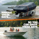 600D Heavy Duty Waterproof Boat Cover, Silver, 19-21FT, 820*530cm