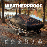 600D Heavy Duty Waterproof Boat Cover, Silver, 19-21FT, 820*530cm In Australia - Darrahopens