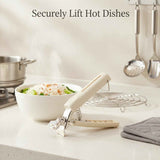 Stainless Steel Dish Lifter Tongs for Hot Plates and Bowls, Kitchen Tool for Microwave Steamer Oven (1 PC) In Australia - Darrahopens