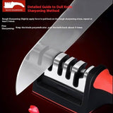 Four sections Handheld Diamond Knife Sharpener, Multifunctional Quick Sharpening Stone for Household Kitchen, Fast Blade Edge Restoration Tool