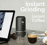 Black electric coffee grinder, automatic spice grinder, rechargeable, salt grinder, pepper grinder, adjustable coarseness, detachable design, kitchen tool. In Australia - Darrahopens