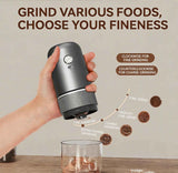 Black electric coffee grinder, automatic spice grinder, rechargeable, salt grinder, pepper grinder, adjustable coarseness, detachable design, kitchen tool. In Australia - Darrahopens