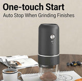 Black electric coffee grinder, automatic spice grinder, rechargeable, salt grinder, pepper grinder, adjustable coarseness, detachable design, kitchen tool. In Australia - Darrahopens