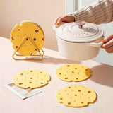 6‑Pack light‑Yellow round Silicone Trivet Mat, Heat Resistant Non Slip, 6.3x6.3x0.4 Inches, Kitchen Table Protector for Bowls Plates Cups In Australia - Darrahopens