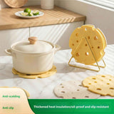 6‑Pack off white round Silicone Trivet Mat, Heat Resistant Non Slip, 6.3x6.3x0.4 Inches, Kitchen Table Protector for Bowls Plates Cups In Australia - Darrahopens