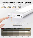 20cm silver LED light strip, wireless magnetic under-cabinet lighting, USB rechargeable, suitable for wardrobes, kitchens, and hallways. In Australia - Darrahopens
