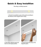 60cm silver LED light strip, wireless magnetic under-cabinet lighting, USB rechargeable, suitable for wardrobes, kitchens, and hallways.