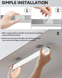 60cm black LED strip, wireless magnetic under-cabinet lighting, USB rechargeable, suitable for wardrobes, kitchens, and hallways.
