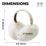Khaki fluffy Plush Winter Ear Muffs for Women, Foldable Soft Ear Warmers Windproof Thermal Earmuffs for Cold Weather Outdoor Daily Wear
