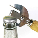 Manual Can Opener, Wooden Material Stainless Steel Bottle Opener Manual with Wooden Handle, Easy Open Multifunctional Side Cut Traditional Stab Can & Tin Opener for Kitchen Camping Traveling In Australia - Darrahopens