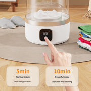 Blue portable mini washing machine, suitable for underwear, socks, baby clothes - rechargeable cordless compact washing machine, suitable for small loads, travel and dormitory use - USB rechargeable home/apartment washing machine