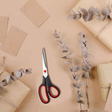 Red multi-purpose scissors, 8-inch ergonomic and comfortable handle, ultra-sharp stainless steel blade, heavy-duty sewing scissors, suitable for crafts, office sewing, home and school, etc.
