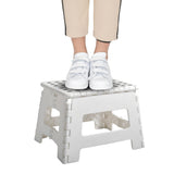 White Medium Thick Anti slip Folding Stool Outdoor Camping Portable Folding Stool Home Multi functional Home Leisure Gaomaza