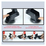 Black car phone holder suction cup phone holder car suitable for phone holder (suction cup type) In Australia - Darrahopens