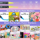 12 color acrylic paint markings, double pointed, with 1mm ultra-fine and 1-5mm point tips, waterproof, non-toxic, suitable for rocks, glass, ceramics