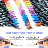 48 color acrylic paint markings, double pointed, with 1mm ultra-fine and 1-5mm point tips, waterproof, non-toxic, suitable for rocks, glass, ceramics In Australia - Darrahopens