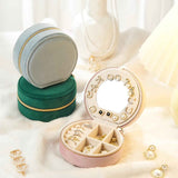 Starlight Gray Small Portable Jewelry Box with Mirror for Travel, Luxury 3 Layers Jewelry Organizer Compact Case for Necklace Earring In Australia - Darrahopens