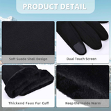 Gloves for Women Girl, Winter Touch Screen, Comfortable and Warm Double-Sided Velvet Lining Thickened Warm Glove,Black