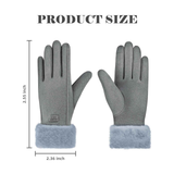 Gloves for Women Girl, Winter Touch Screen, Comfortable and Warm Double-Sided Velvet Lining Thickened Warm Glove,Grey