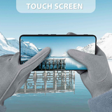 Gloves for Women Girl, Winter Touch Screen, Comfortable and Warm Double-Sided Velvet Lining Thickened Warm Glove,Grey