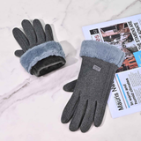 Gloves for Women Girl, Winter Touch Screen, Comfortable and Warm Double-Sided Velvet Lining Thickened Warm Glove,Grey
