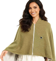 USB Power Supply Electric Heated Blanket Shawl Portable Wearable Heated Throw 3 Heat Levels Machine Washable Cozy 62x32 Inches,Apricot