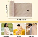 USB Power Supply Electric Heated Blanket Shawl Portable Wearable Heated Throw 3 Heat Levels Machine Washable Cozy 62x32 Inches,Red