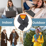 Heated Scarf for Women & Men, Rechargeable Neck Heating Wrap with 3 Heat Settings, Portable Electric Neck Warmer, Fast Heating for Office, Outdoor Winter Warm Gift,Black