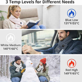 Heated Scarf for Women & Men, Rechargeable Neck Heating Wrap with 3 Heat Settings, Portable Electric Neck Warmer, Fast Heating for Office, Outdoor Winter Warm Gift,Black