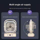 White USB Desk Fan, 5 Speeds Quiet Table Fan with 90° Oscillation, Plug-in Small Desktop Fan with Night Light for Bedroom, Home Office In Australia - Darrahopens