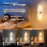 Rechargeable Motion Sensor Night Light, Wall Mounted LED Lamp with Magnetic Base, 3 Color Temperatures, 12 Hour Always-On Mode, 60 Day Sensing Mode, No Wiring Required (White Oval) In Australia - Darrahopens