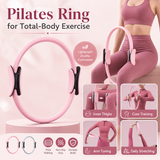Pilates Ring Fitness Circle 14.96", Yoga Magic Circle with Dual Padded Handles for Mat & Reformer Workouts, Resistance Exercise Ring for Arms, Legs & Core Toning, Purple