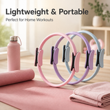 Pilates Ring Fitness Circle 14.96", Yoga Magic Circle with Dual Padded Handles for Mat & Reformer Workouts, Resistance Exercise Ring for Arms, Legs & Core Toning, Pink