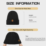 Unisex black warm knitted winter hat, fleece lining, soft and warm, ski hat, narrow brim, suitable for cold weather. In Australia - Darrahopens