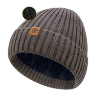 Unisex brown warm knitted winter hat, fleece lining, soft and warm, ski hat, narrow brim, suitable for cold weather. In Australia - Darrahopens