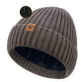 Unisex brown warm knitted winter hat, fleece lining, soft and warm, ski hat, narrow brim, suitable for cold weather. In Australia - Darrahopens