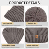 Unisex brown warm knitted winter hat, fleece lining, soft and warm, ski hat, narrow brim, suitable for cold weather. In Australia - Darrahopens